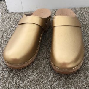 Brand new Gold clogs
